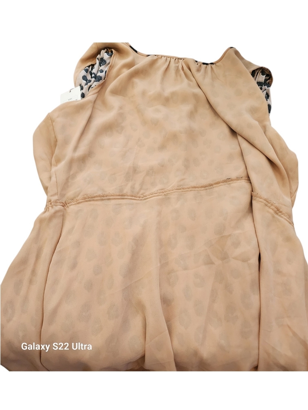 A New Day leopard print dress long sleeve tie waist tan/black elastic cuffs nwt - Picture 11 of 16